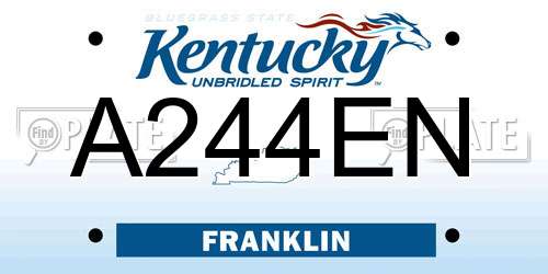 A244EN Kentucky License Plate