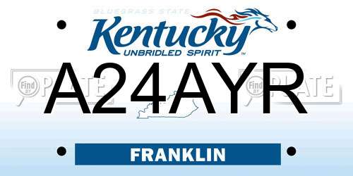 A24AYR Kentucky License Plate