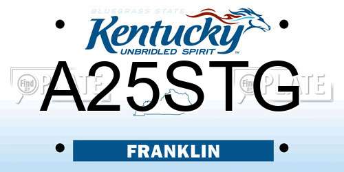 A25STG Kentucky License Plate