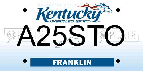 A25STO Kentucky License Plate