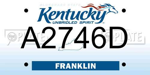 A2746D Kentucky License Plate