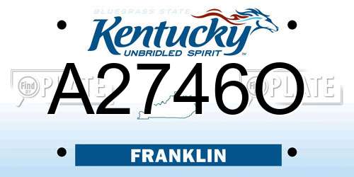 A2746O Kentucky License Plate