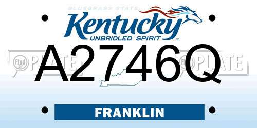 A2746Q Kentucky License Plate
