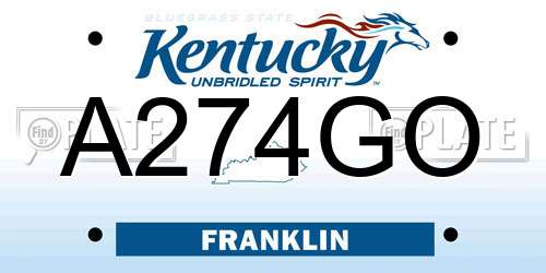 A274GO Kentucky License Plate