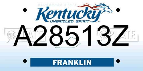 A28513Z Kentucky License Plate