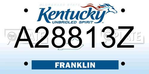 A28813Z Kentucky License Plate