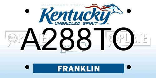 A288TO Kentucky License Plate