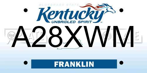 A28XWM Kentucky License Plate