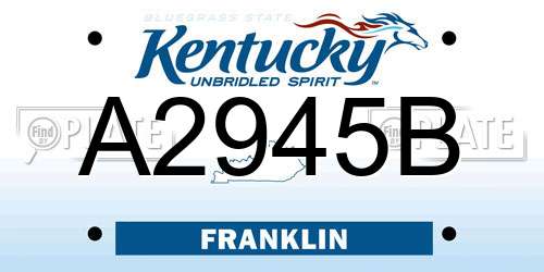 A2945B Kentucky License Plate