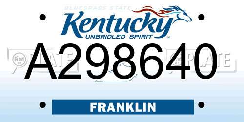A298640 Kentucky License Plate
