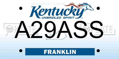 A29ASS Kentucky License Plate