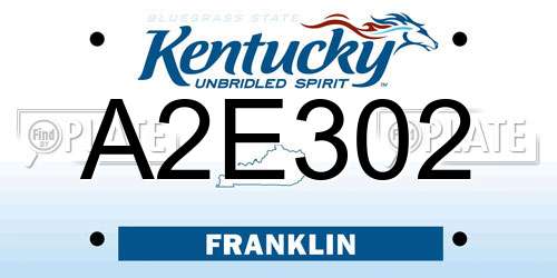 A2E302 Kentucky License Plate