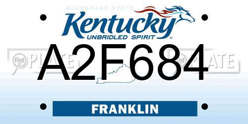 A2F684 Kentucky License Plate