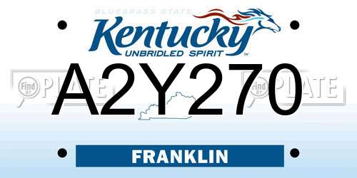 A2Y270 Kentucky License Plate