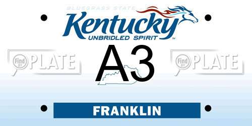 A3 Kentucky License Plate