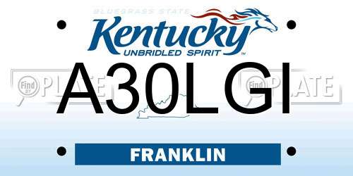 A30LGI Kentucky License Plate