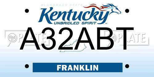 A32ABT Kentucky License Plate