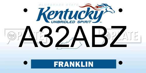A32ABZ Kentucky License Plate
