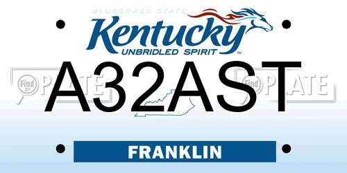 A32AST Kentucky License Plate