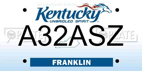 A32ASZ Kentucky License Plate