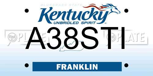 A38STI Kentucky License Plate