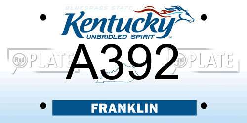 A392 Kentucky License Plate