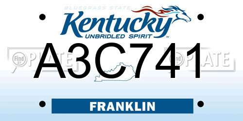 A3C741 Kentucky License Plate