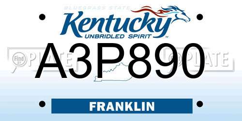 A3P890 Kentucky License Plate