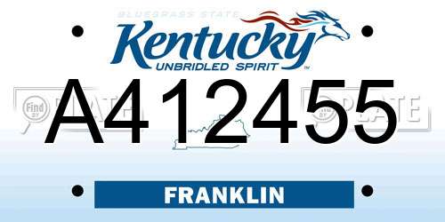 A412455 Kentucky License Plate