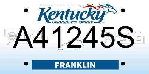 A41245S Kentucky License Plate
