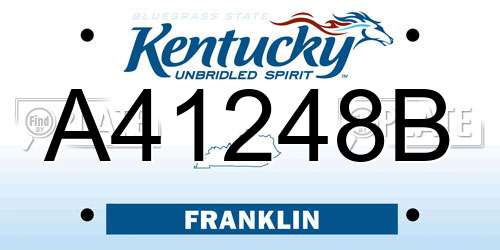 A41248B Kentucky License Plate