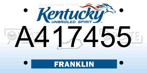 A417455 Kentucky License Plate