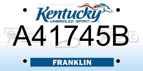 A41745B Kentucky License Plate