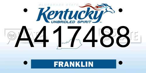A417488 Kentucky License Plate