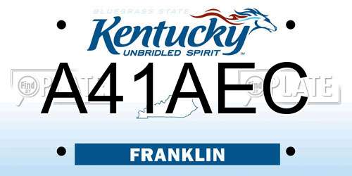 A41AEC Kentucky License Plate