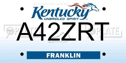 A42ZRT Kentucky License Plate