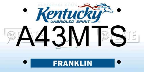 A43MTS Kentucky License Plate