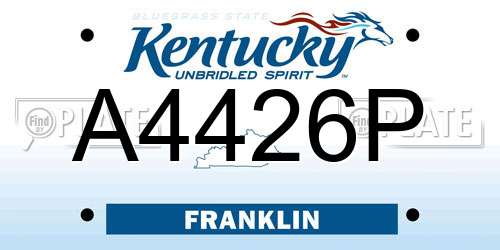 A4426P Kentucky License Plate