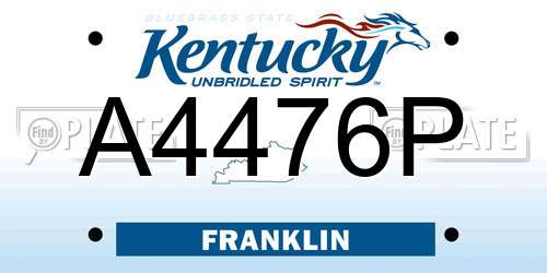 A4476P Kentucky License Plate