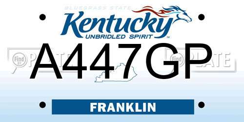 A447GP Kentucky License Plate