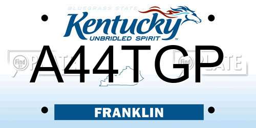 A44TGP Kentucky License Plate