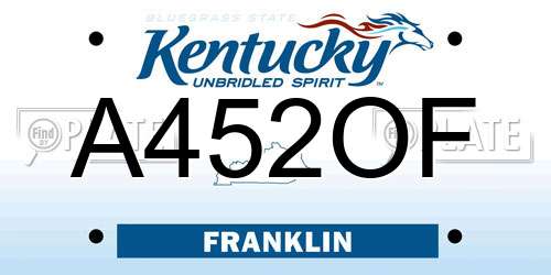 A452OF Kentucky License Plate