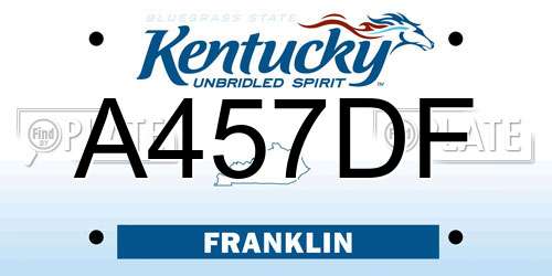 A457DF Kentucky License Plate