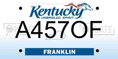 A457OF Kentucky License Plate