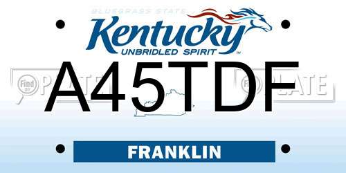 A45TDF Kentucky License Plate