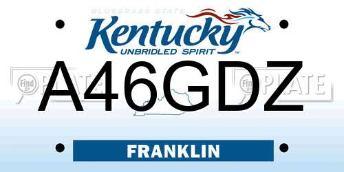 A46GDZ Kentucky License Plate