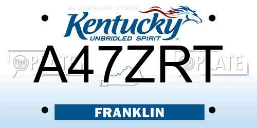 A47ZRT Kentucky License Plate