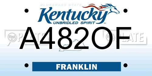 A482OF Kentucky License Plate