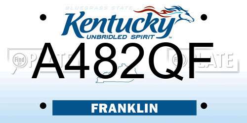 A482QF Kentucky License Plate