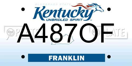 A487OF Kentucky License Plate